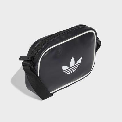 Sporttasche ADIDAS ORIGINALS "ADICOLOR CLASSIC MINI AIRLINER", schwarz, Obermaterial: 100% Polyurethan, Taschen Sporttasche