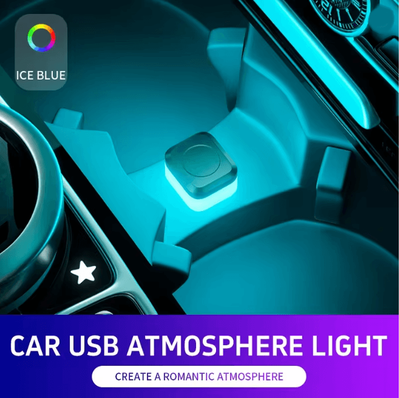 Inspire Essentials GlowDrive USB Car LED Interior Light Mood Lamp Ambient Reading Light ice Blue