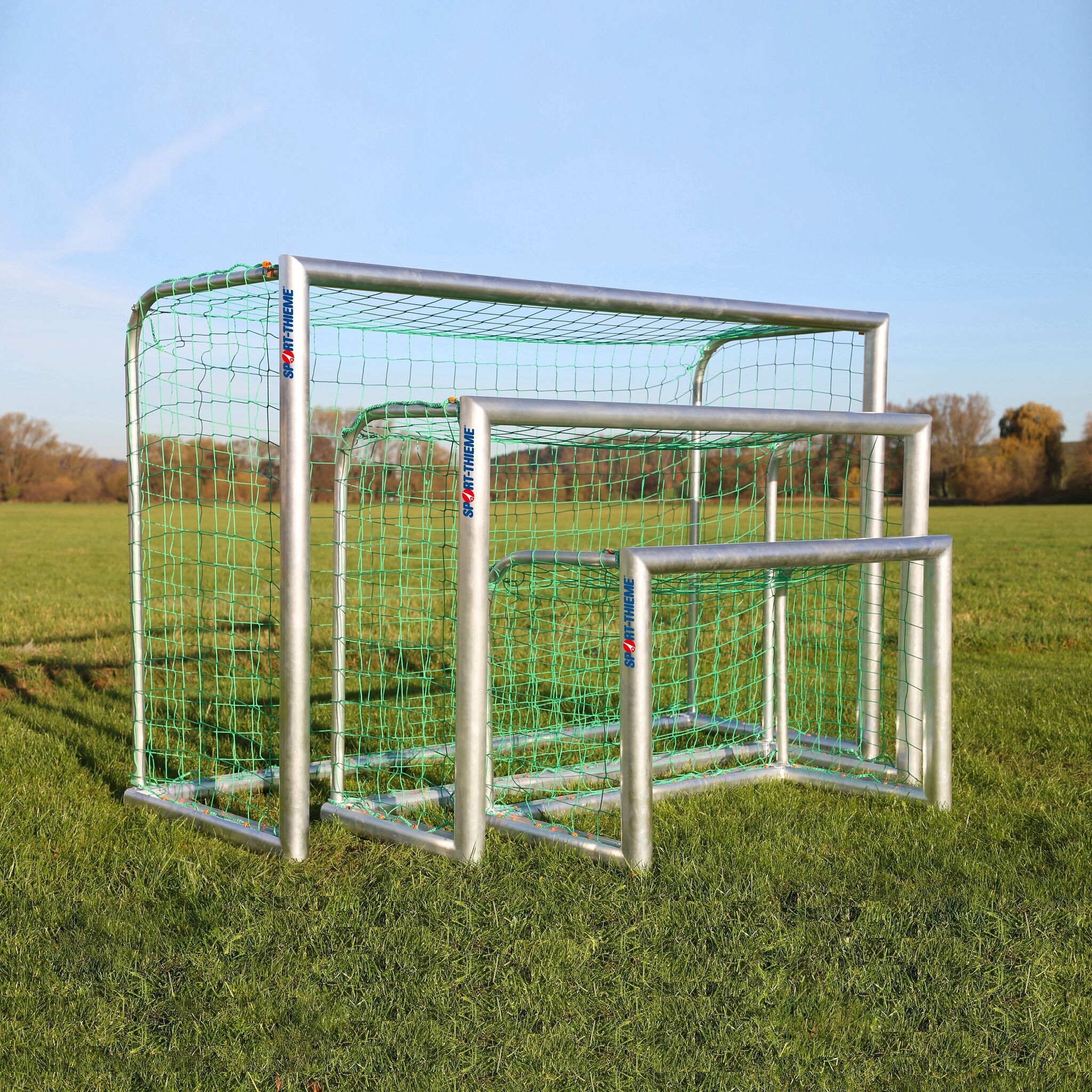 Sport-Thieme Mini-Fußballtor "Professional", Inkl. Netz, blau (MW 10 cm), 1,80x1,20 m, Tortiefe 0,70 m