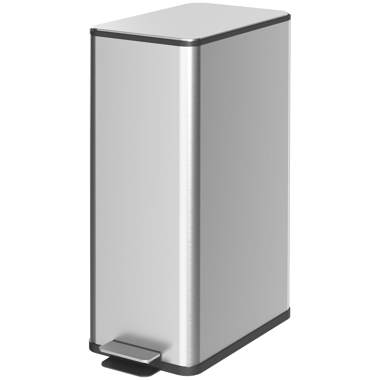 HOMCOM Prullenbak 20L met Soft-Close deksel en deodorantvak, vingerafdrukbestendig, roestvrij staal, zilver