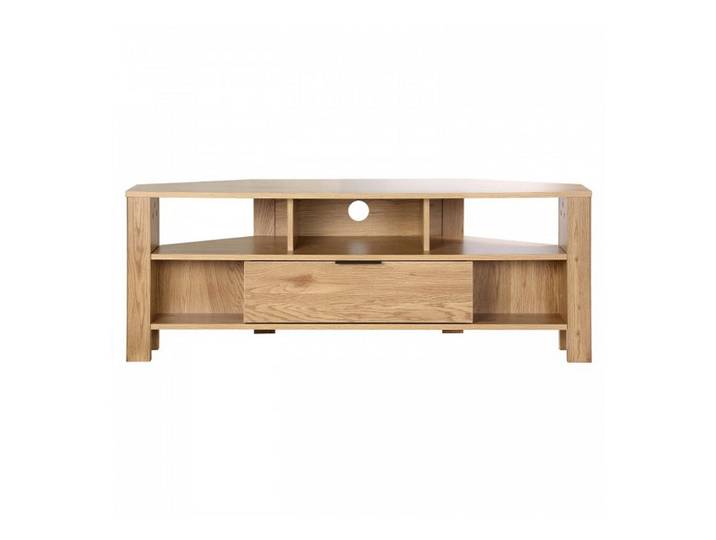 Calicosy Eck-Tv-Möbel 1 Schublade Eiche Dekor - L120 cm, Apfelbaumfarben, 40x45x120 cm, Wohnzimmer, TV Möbel, Lowboards, Lowboards stehend