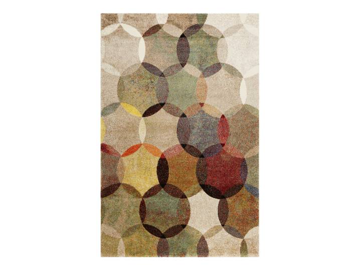 Tapis motif cercle vintage tons chauds 225x160