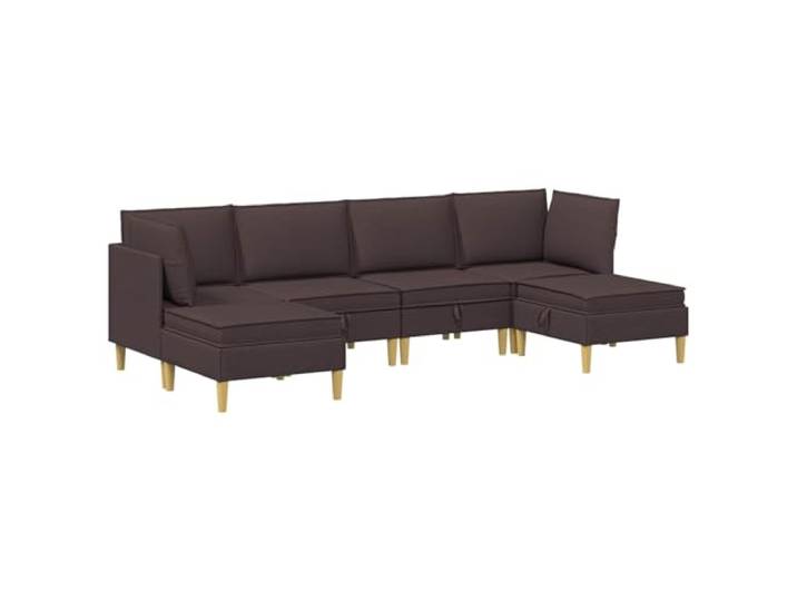 Makastle Modulares Sofa-Set 6-TLG. Dunkelbraun Stoff