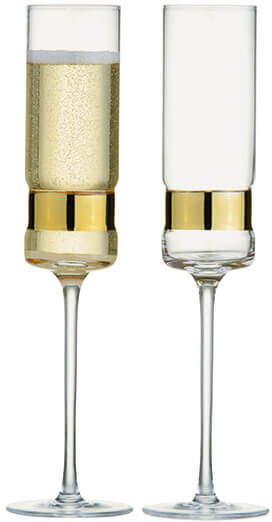 Anton Studios Anton Studio Designs Set Of 2 SoHo Champagne Flutes Gold