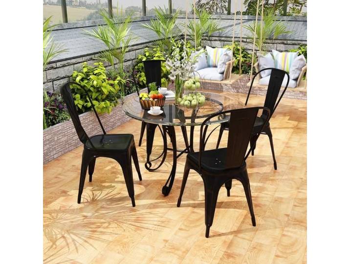 Chaises Industrielles - Empilables - Lot de 4 - Métal