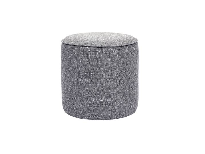 Pouf rond en tissu gris clair D40 cm PAUL