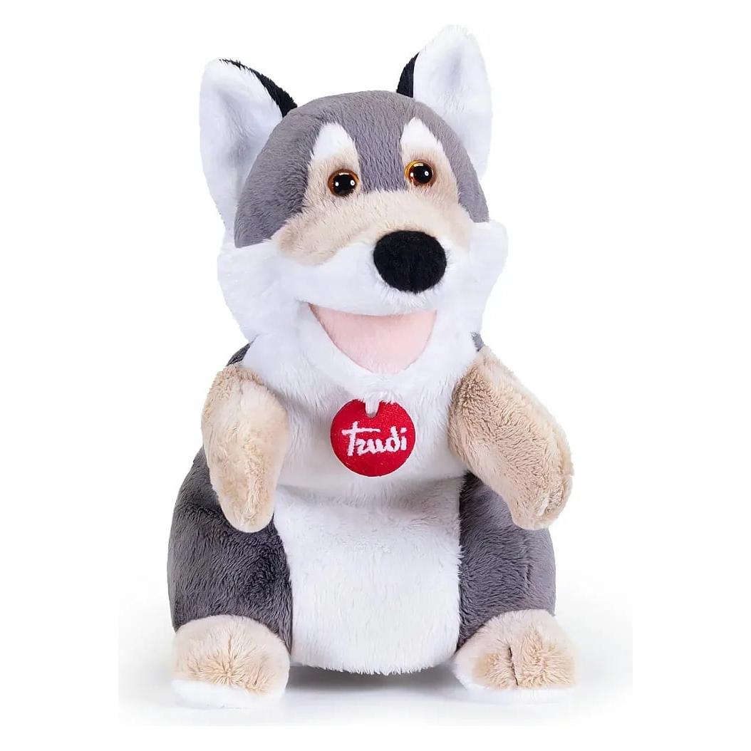 Trudi Handpuppe Wolf 16x25x16 cm,Grösse S, Stofftier aus hochwertigen Materialien, liebevolle Details (29230)