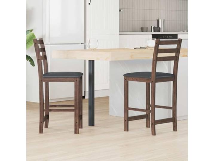 KGHFDVB Esszimmerstühle 2er Set Massives Gummiholz Hellbraun Küchenstühle Massives Kautschukholz, ergonomische Rückenlehne, minimalistisches Design, einfache Montage, pflegeleichte Oberfläche