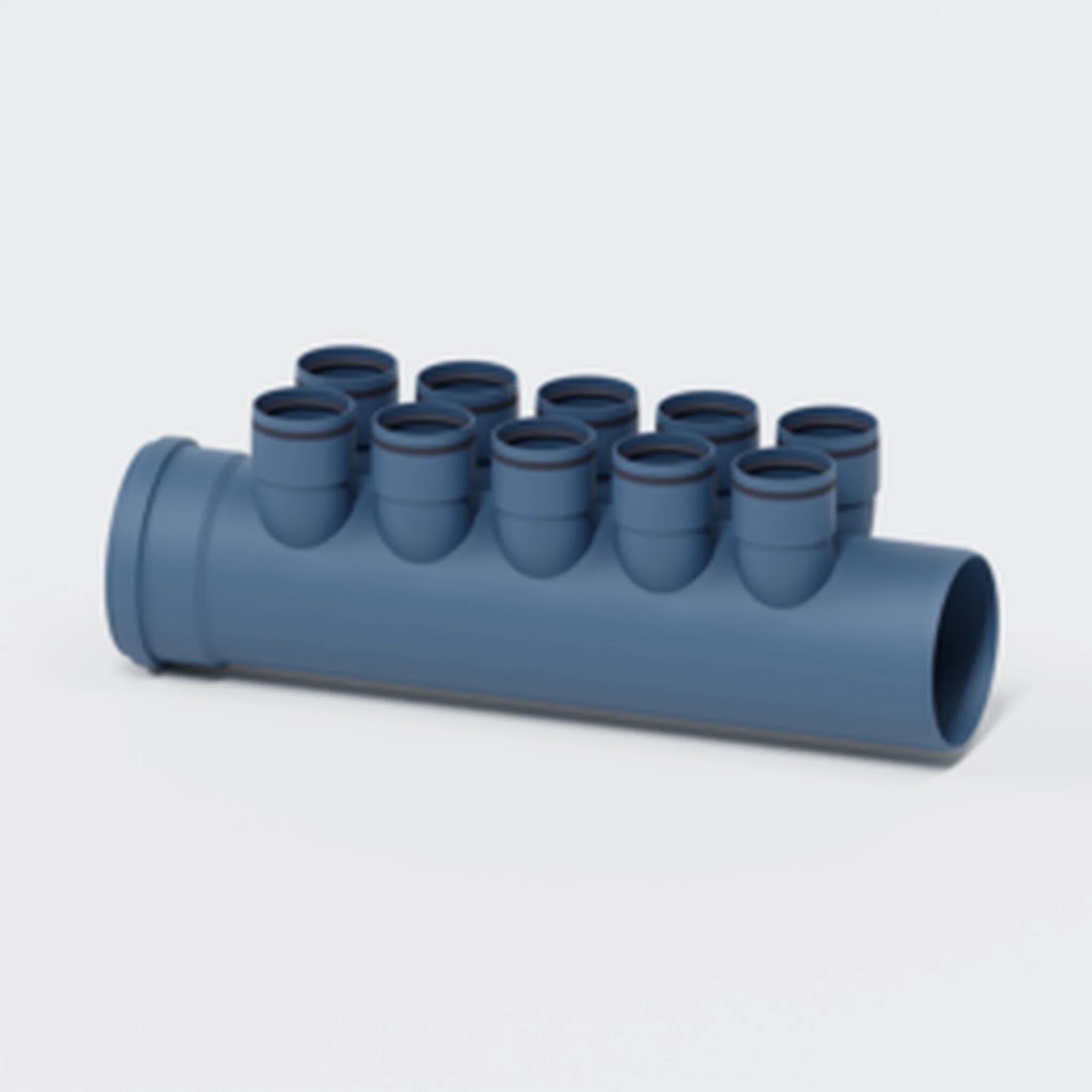 POLOPLAST Lüftungsverteiler POLO-KWL, DN160, 10x75mm, L608mm, Kunststoff, 1 Stk.