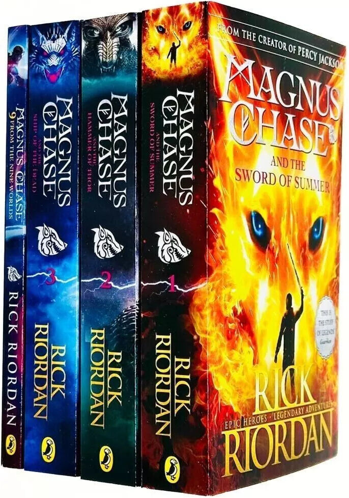 Puffin Rick Riordan Magnus Chase Series 4 Books Collection Set The Sword Of Summer Hammer Of Thor Ship Of..