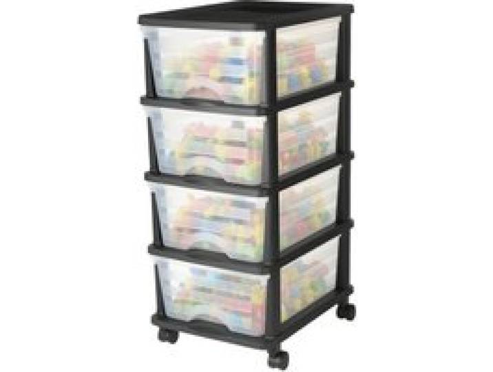 VEVOR Schubladenwagen Schubladenschrank mit 4 Schubladen (17 L / per), rollbarer Schubladen-Container Schubladenbox mit durchsichtigen Behältern für Bürobedarf Bastelräume Klassenzimmer