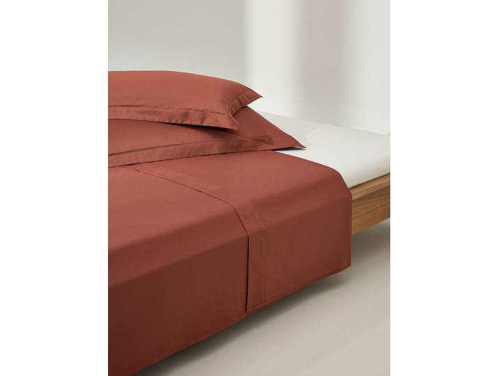 Drap plat en satin de coton Premium