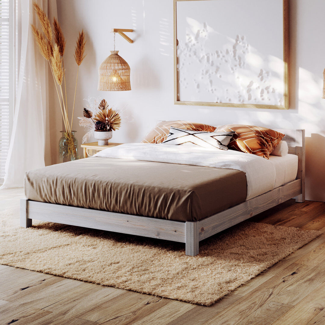 Ebern Designs Hardiman Bed Grey Wood Kingsize (5')