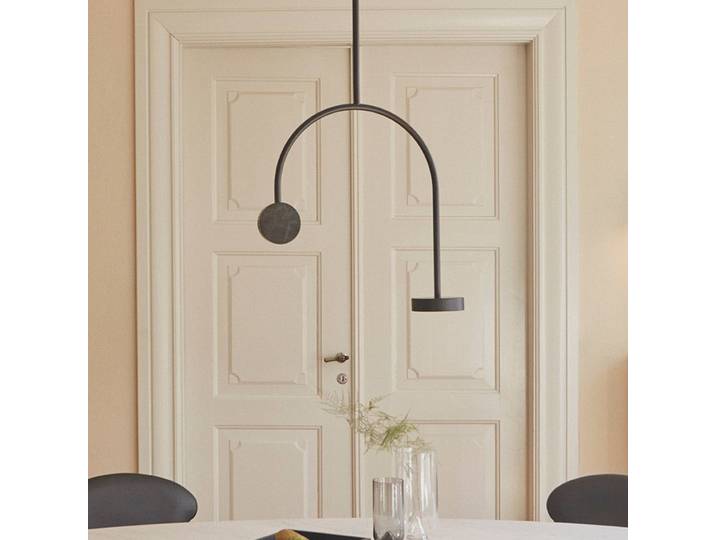 Design hanglamp Grasil, zwart, Woon-/ Eetkamer, metaal, Design, hanglamp
