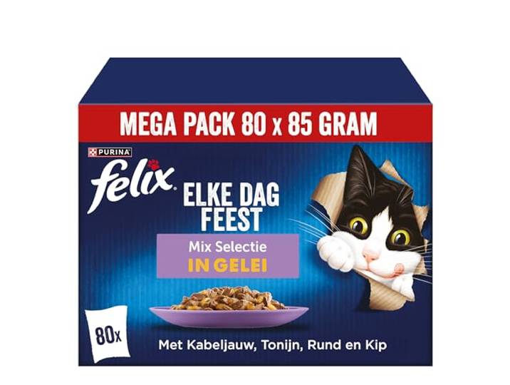 Felix Elke Dag Feest Vlees selectie - Katten natvoer - (80 x 85g)
