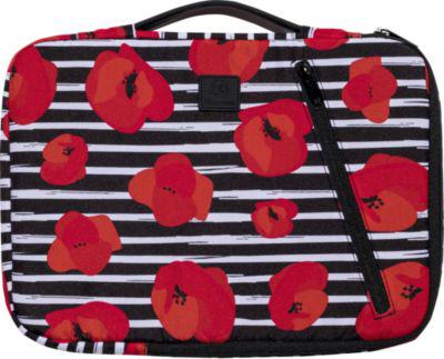 Exacompta Laptophülle Sleeve 13–14 Zoll Mohnblume, gepolstert, Eckschutz, versenkbarer Griff, Fronttasche, recycelt