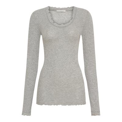 Funktionstop SEAMLESS BASIC "Seamless Basic Top Cotton", Damen, Gr. L/XL, grau (grau melange), Obermaterial: 100% Baumwolle, Tops