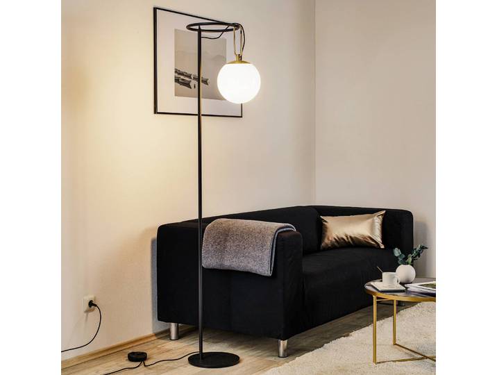 Design vloerlamp nh, dimbaar, zwart, Woon-/ Eetkamer, Messing, Design, vloerlamp
