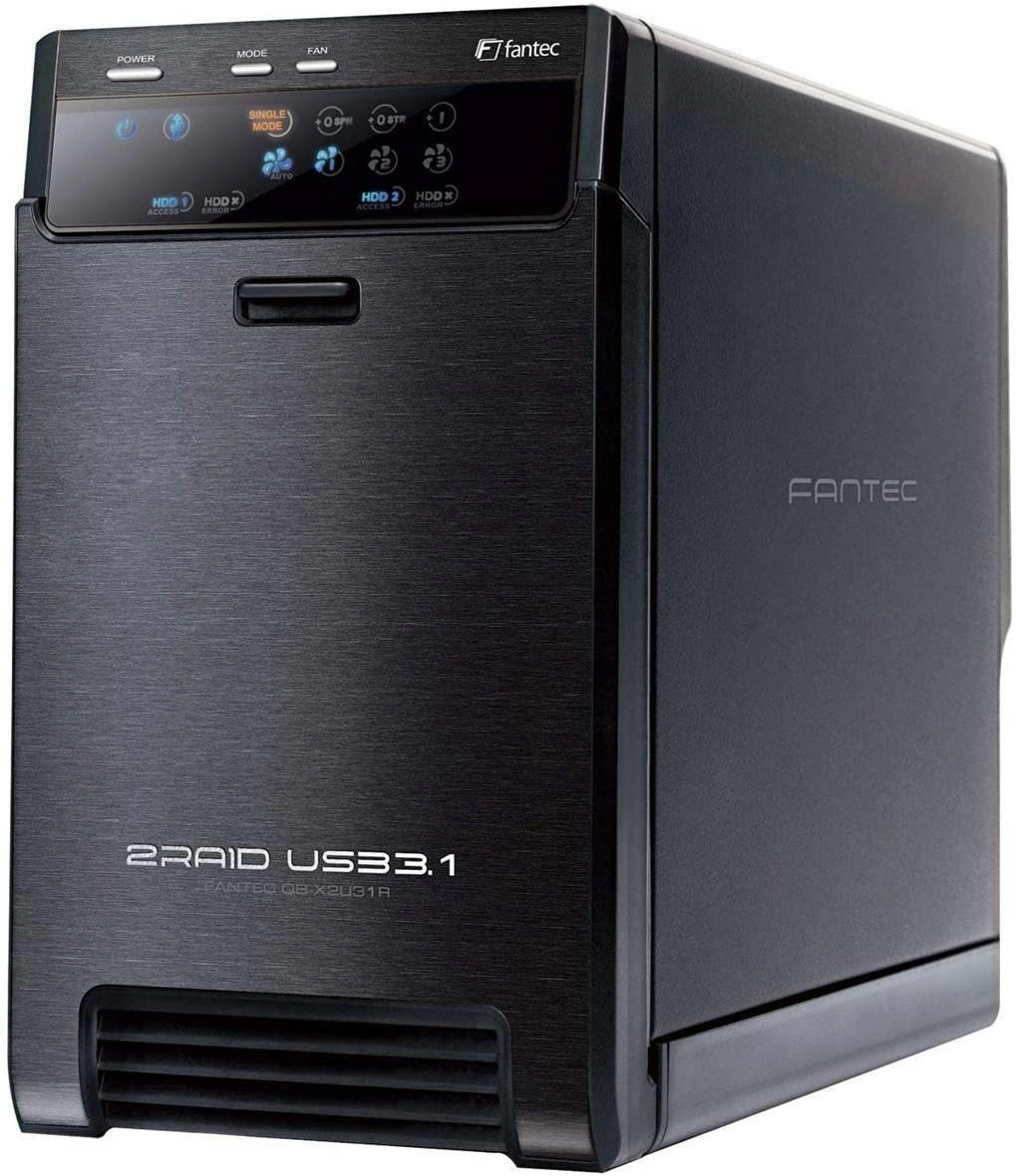 Fantec QB-X2U31R SATA RAID HDD Dockingstation, 2 x 3,5 inch, USB 3.1, zwart