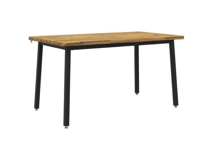 HFXHIJXQ Live Edge Esstisch 140x80x75 cmMassivholz Akazie Robuster Küchentisch mit Baumkante und Stahlgestell für stilvolle Mahlzeiten im Wohnzimmer oder modernen Essbereich.