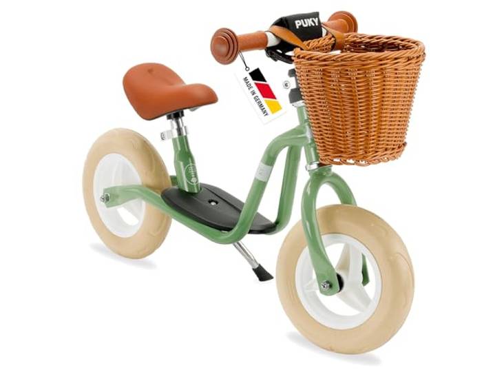 PUKY LR M Classic sicheres und stylisches Laufrad Lenker & Sattel höhenverstellbar rutschfestes Trittbrett für Kinder ab 2 Jahren Retro-Grün