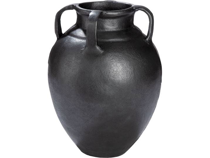 Tischvase GILDE Vase Antigua mit 4 Henkel , grau, B:20cm H:25cm T:20cm Ø:20cm, Aluminium, Vasen, Tischvase