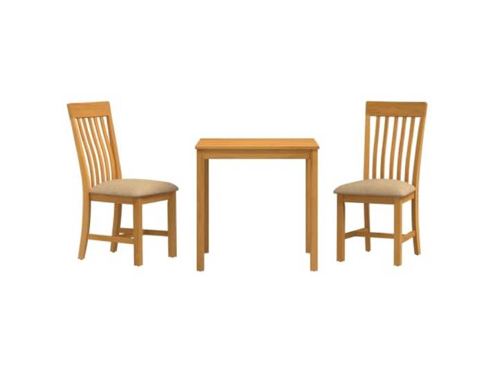 vidaXL Essgruppe 3 STK. Beige Massivholz Eiche