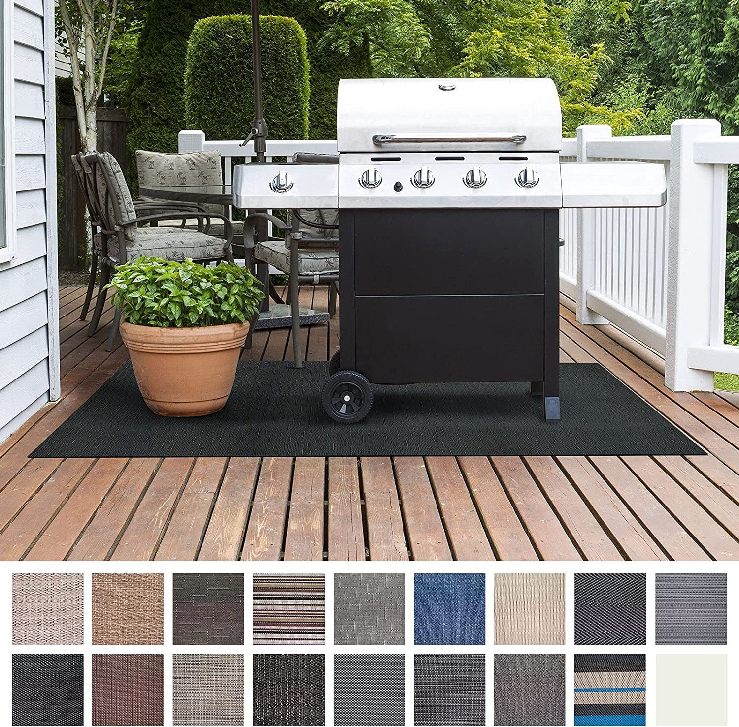 Grillbeschermingsmat Ferrara BBQ-grillmat, moeilijk ontvlambaar, 90 x 180 cm