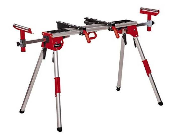 Einhell Original Support pour scie à onglet MSS 1610 support pour grandes scies à onglet réglable en hauteur supports extensibles avec rouleaux pliable