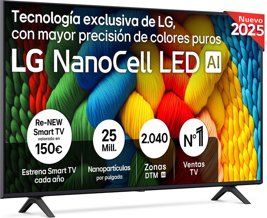 LG NanoCell AI 55NANO80A6B, 139,7 cm (55"), 3840 x 2160 Pixel, NanoCell, Smart-TV, WLAN, Schwarz