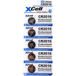 5er Sparset XCell CR2016 Lithium-Knopfzelle 3V / 90mAh