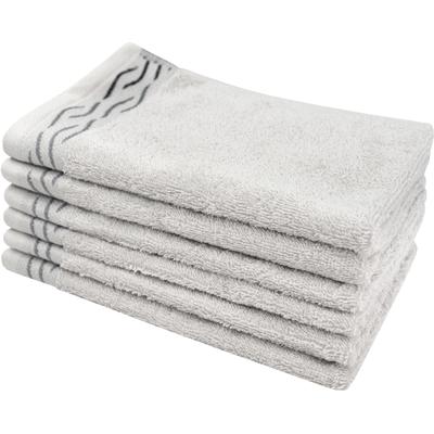 Gaestehandtuecher DYCKHOFF "Wave", silber, B:30cm L:50cm, Frottier, Baumwolle, Handtücher, mit Jacquard-Bordüre