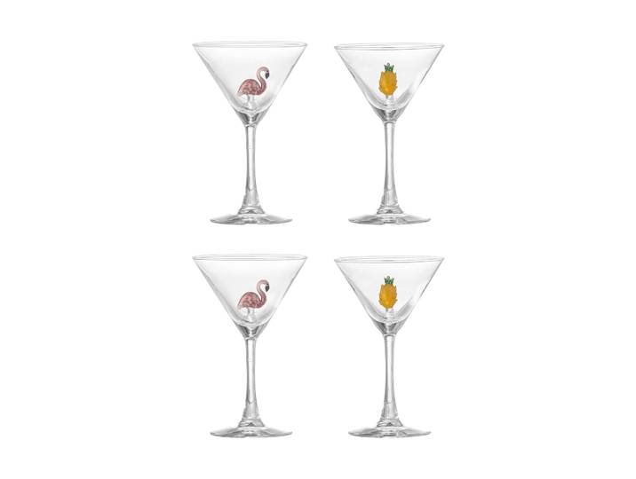 Bloomingville Verre à cocktail Misa 17 cl Lot de 4 Clear-flamingo, clear-pineapple