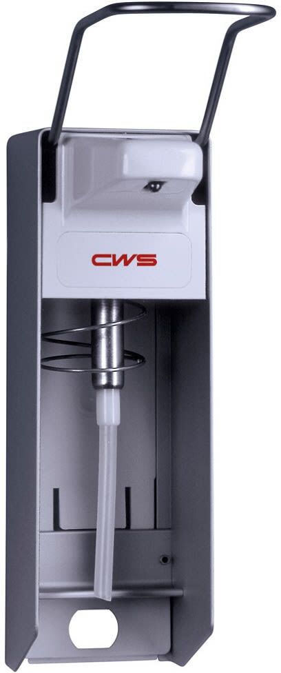 CWS Universalspender 500 für Händedesinfektion oder Seife und flexiblen Ansaugrohr, Accessoires, X107660, Typ 718C mit Edelstahlpumpe, flexibles Kunststoff-Ansaugrohr