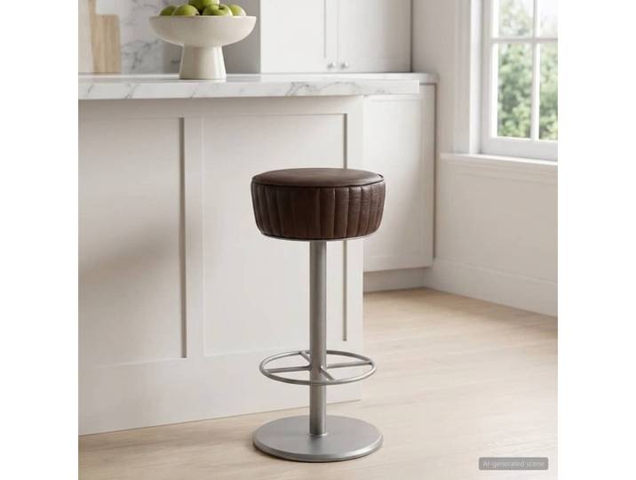 furnicato Barhocker aus Echtleder 37 x 76 cm in Braun (1 St)