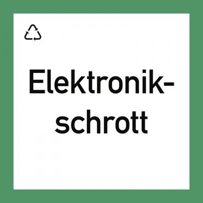Wertstoffkennzeichnung "Elektronikschrott", Folie, 300x300 mm
