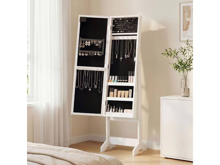 HOMCOM Armoire Bijoux Miroir LED Blanc