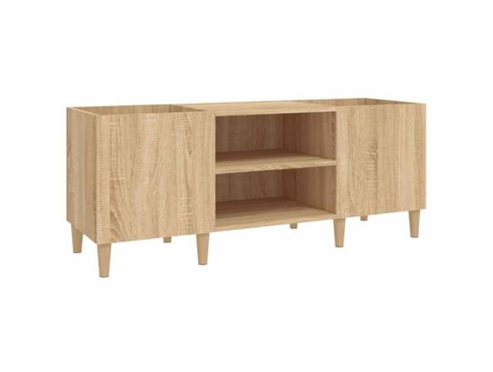 HKLGBVCR Scheibenschrank Eiche Sonoma 121 x 38 x 48 cm Holz Füße aus Holz, natürliches Aussehen, Stabilität, TV-Schrank, Beistelltisch, Schreibtischordner, Musikaufbewahrung