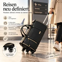 MODEO Reisetasche - Schwarz Mit Rollen