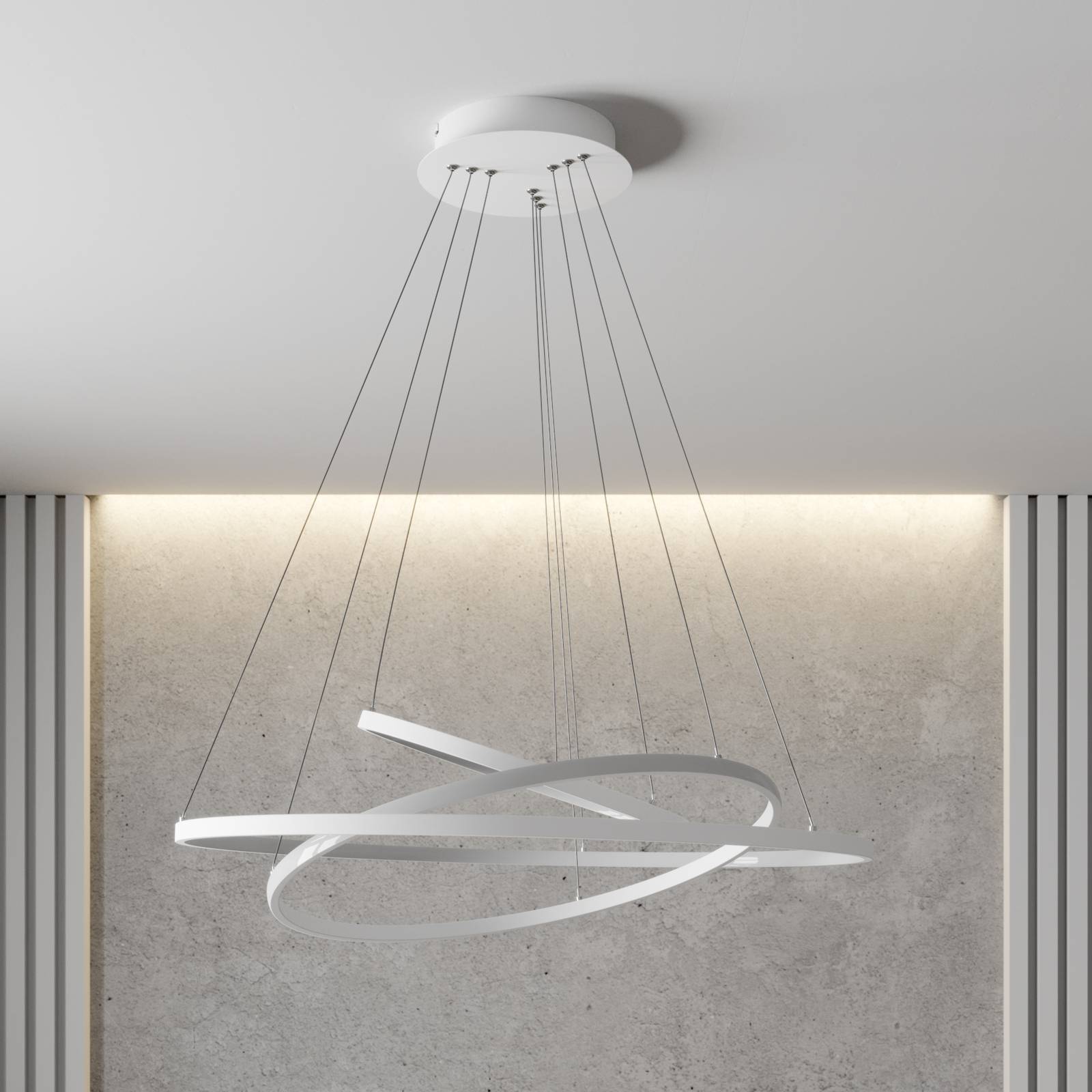 Hängelampe Ezana Lucande, dimmbar, weiß / opal, für Wohn- / Esszimmer, Metall, Modern