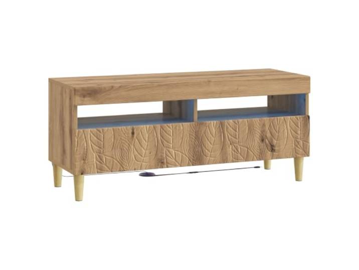 GKHPYURE TV-Schrank mit LED, handgefertigt, aus Holz Flexible LED-Leuchten, Türen 90 °, Holztechnik, feuchtigkeitsbeständig, großer Raum, moderner Stil, nur innen