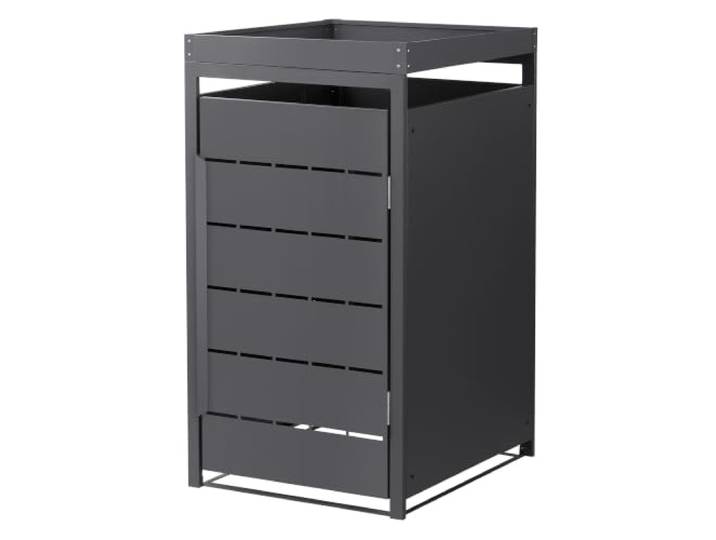ML-Design Mülltonnenbox 1er 240L mit Pflanzdach, Mülltonnenverkleidung für 1 Mülltonne Müllbox wetterfest, Mülltonnenhaus aus Stahl, Müllcontainer mit Tür, Gerätebox erweiterbar 68x80x124 cm Anthrazit
