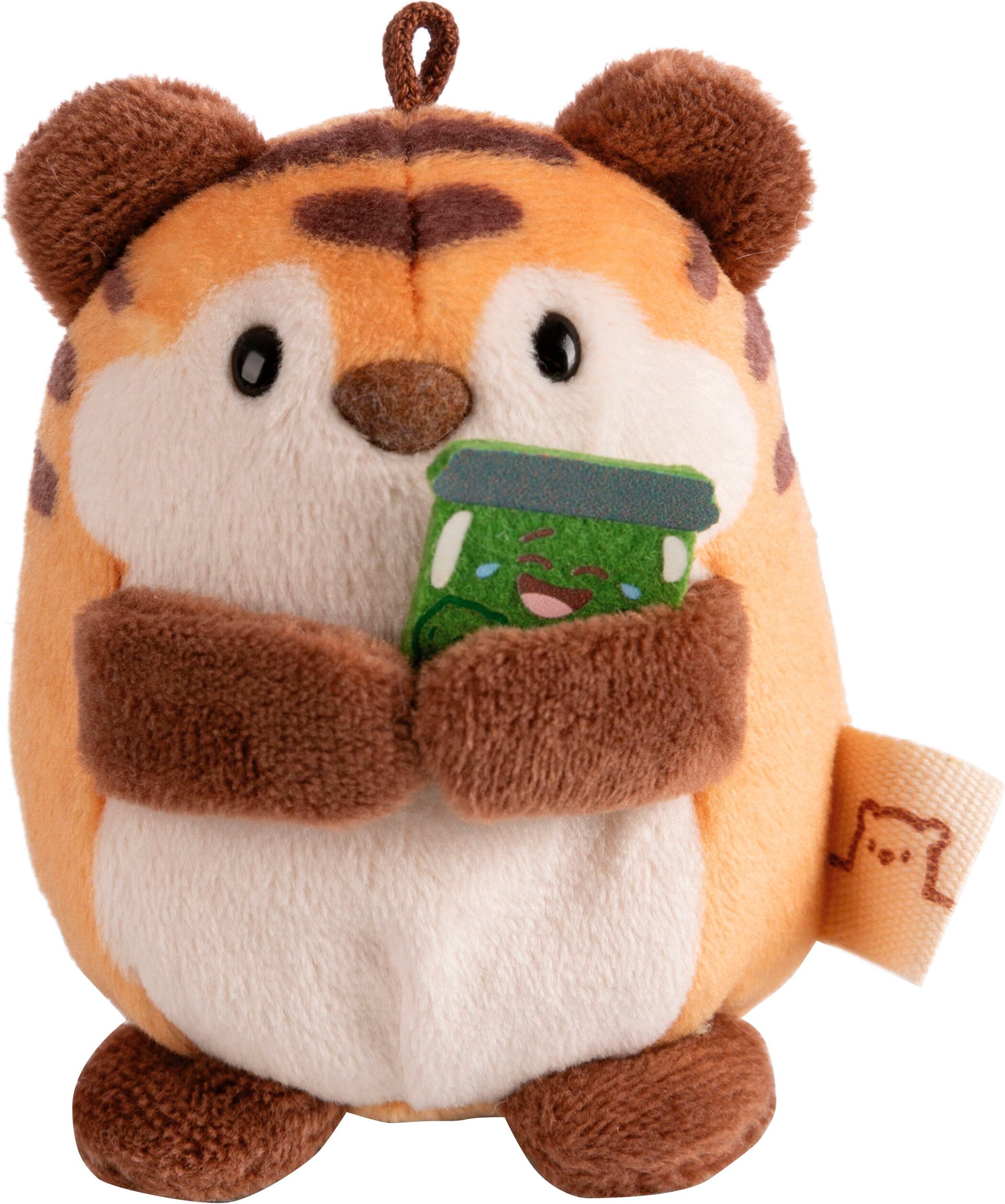 Kuscheltier NICI "mymochi, Set Tiger Tiggy 8 cm mit Gurkenglas und Hamburgerkostüm", beige, Plüschfiguren, KinderB:8cm H:8cm L:8cm, Plüsch, Kuscheltier, B:8cm H:8cm L:8cm