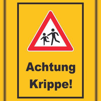 HB-Druck Achtung Krippe Schild Vorsicht Kinder A2 (420x594mm)
