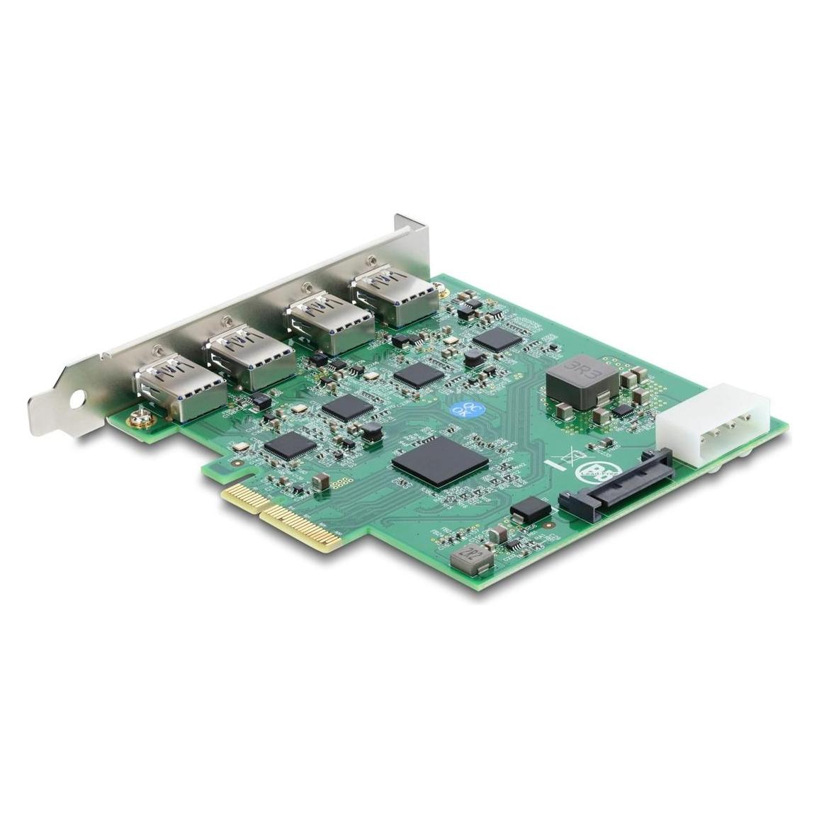Delock PCI-E x4 Karte zu 4 x USB-A 5 Gbps Dual Channel (91846)