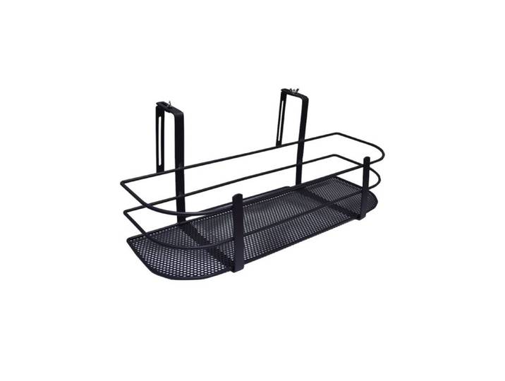 Support plantes et aromatiques pour balcon - fixations réglables - 60x28x26cm - anthracite