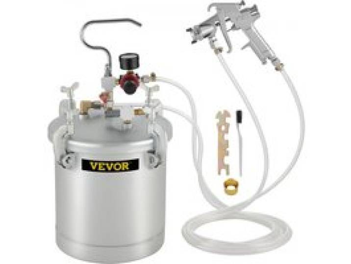 VEVOR 10 L Farbspritzpistole, 30 PSI Farbbehälter, Farbsprühsystem Lackhalter zum Auftragen von Wasserfarbe, Flecken, Lack, Lacken, feine Oberflächen für Innen- und Außenprojekte