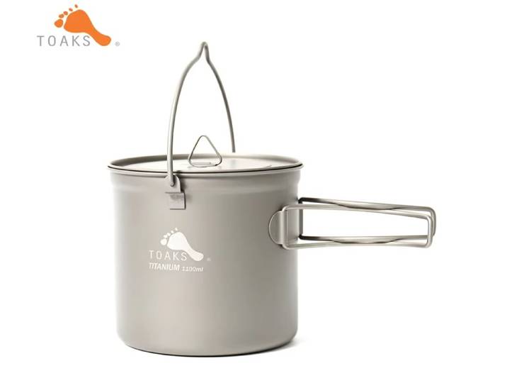 TOAKS Titane 1100ml Pot avec Bail Poignée POT-1100-BH Titane Camping En Plein Air confronpot
