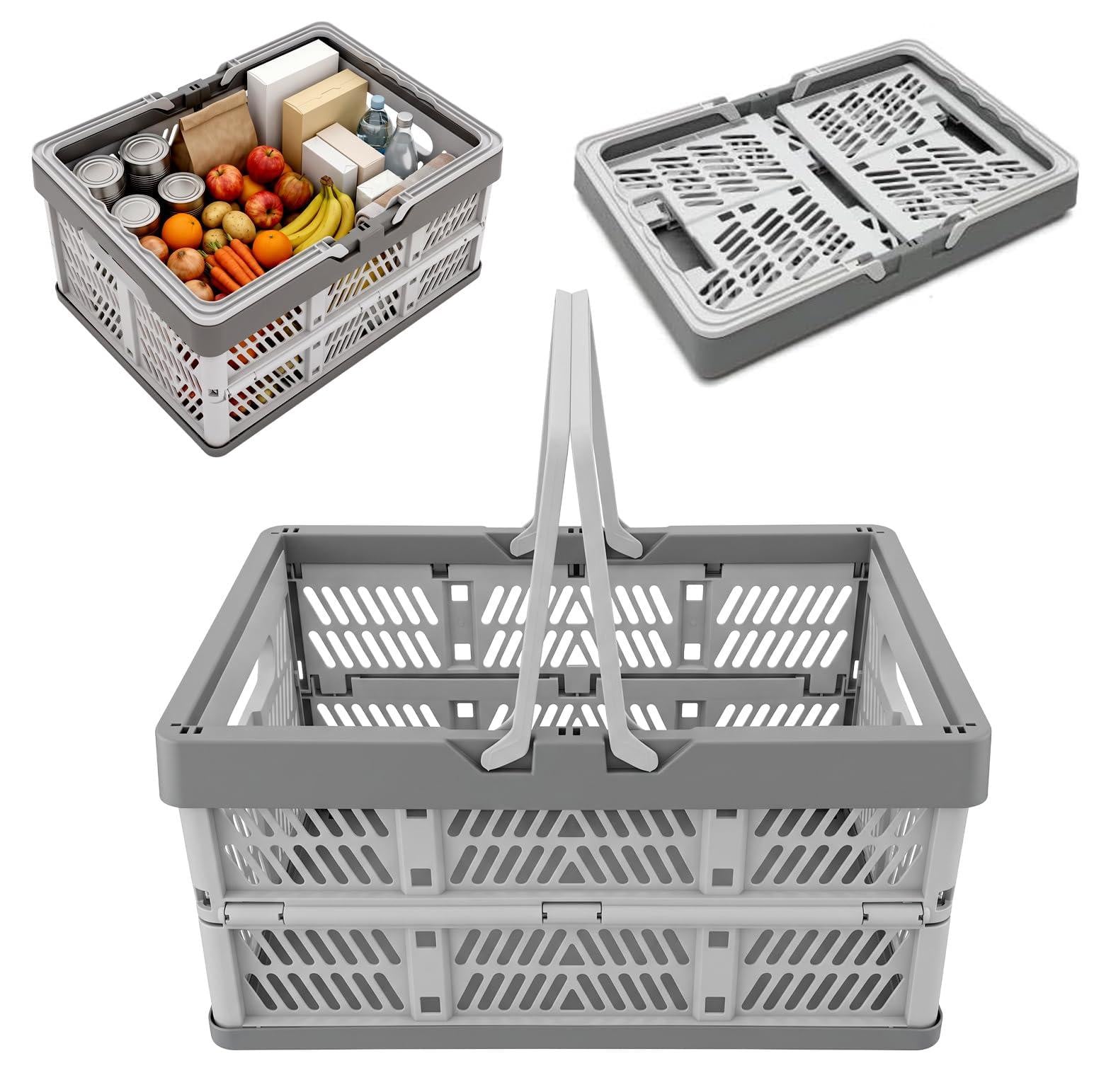 Dripio Opvouwbare en stapelbare opbergbox met handvat, open weave, 20 liter
