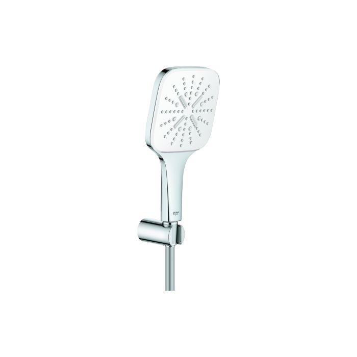 Grohe Rainshower Wandbrausehalterset 26589LS0 moon white, 3 Strahlarten, Durchflussbegrenzer 9,5 l/min